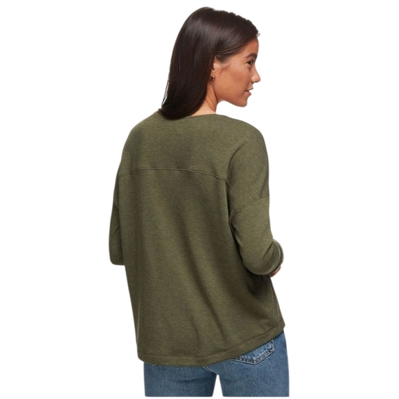 Backcountry Boxy Fit Long Sleeve Poly-Wool Gray Thermal Sweater Top Women's M - Picture 15 of 16